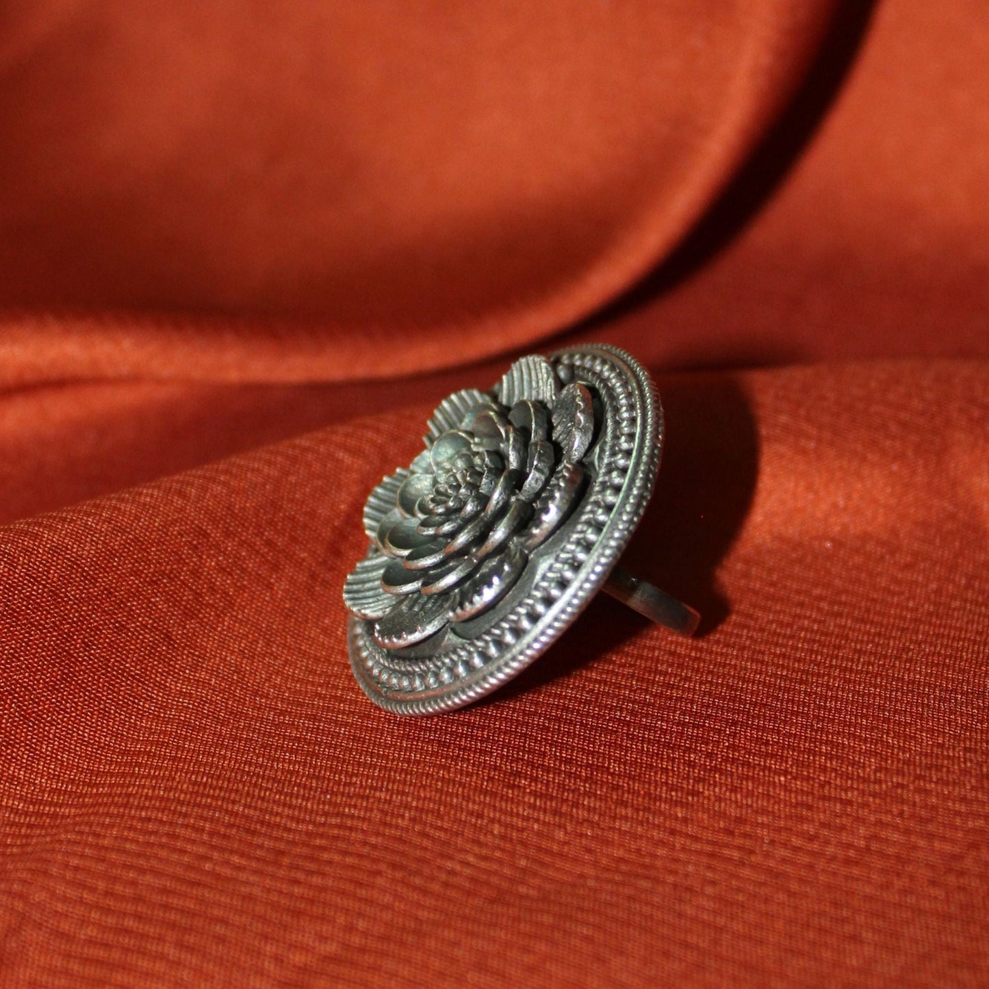 Silva Sutra intricate floral ring