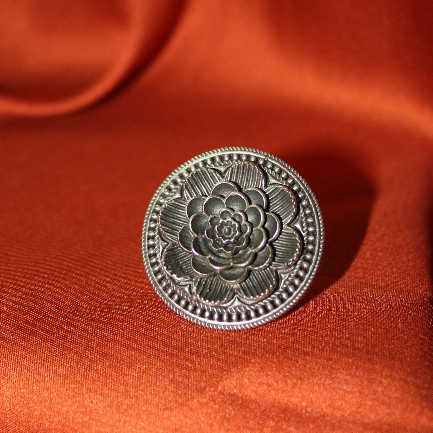 Silva Sutra intricate floral ring