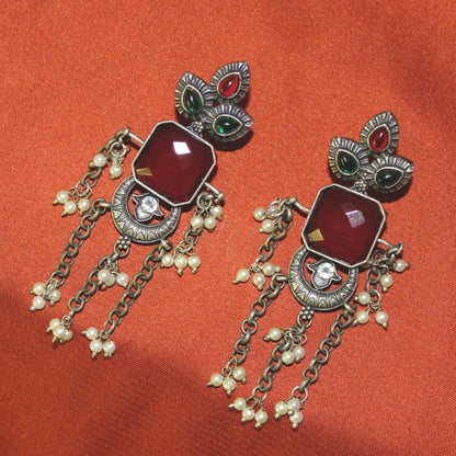 Silva Sutra Crimson Chandelier earrings
