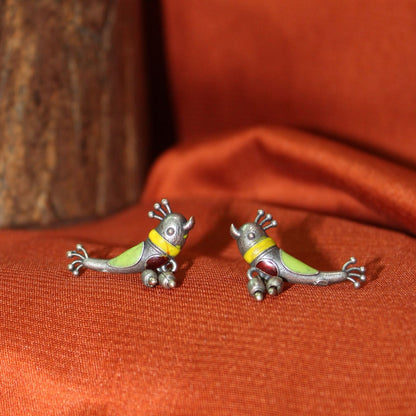 Silva Sutra vibrant bird studs
