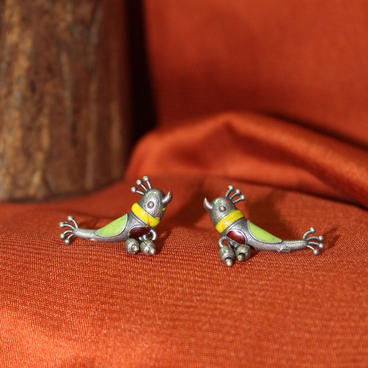 Silva Sutra vibrant bird studs