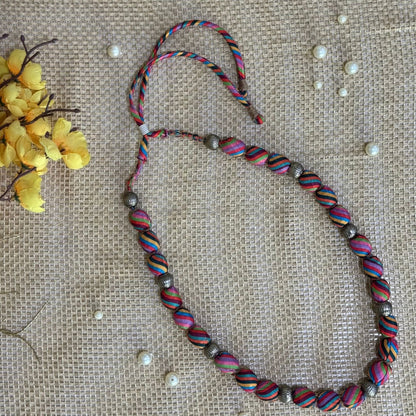 Single layer Fabric Braded Neckalce in Silk