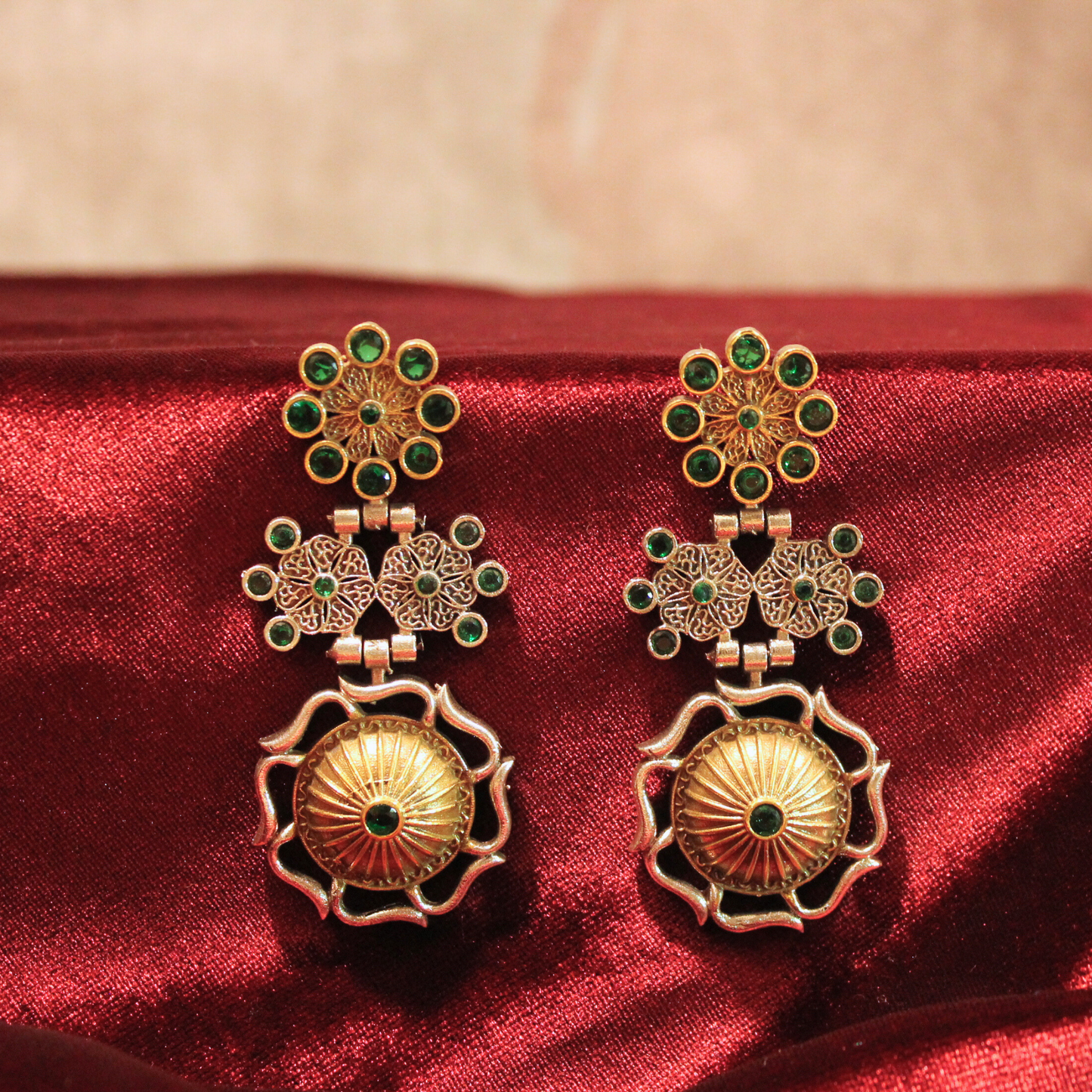 Emerald Heritage Drop Earrings