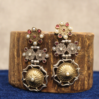 Ruby Pearl Heritage Drop Earrings