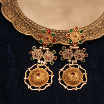 Ruby Emerald Heritage Drop Earrings