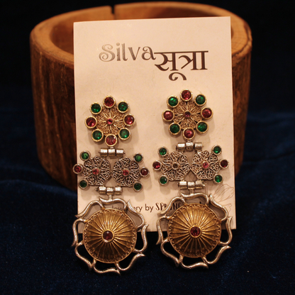 Ruby Emerald Heritage Drop Earrings