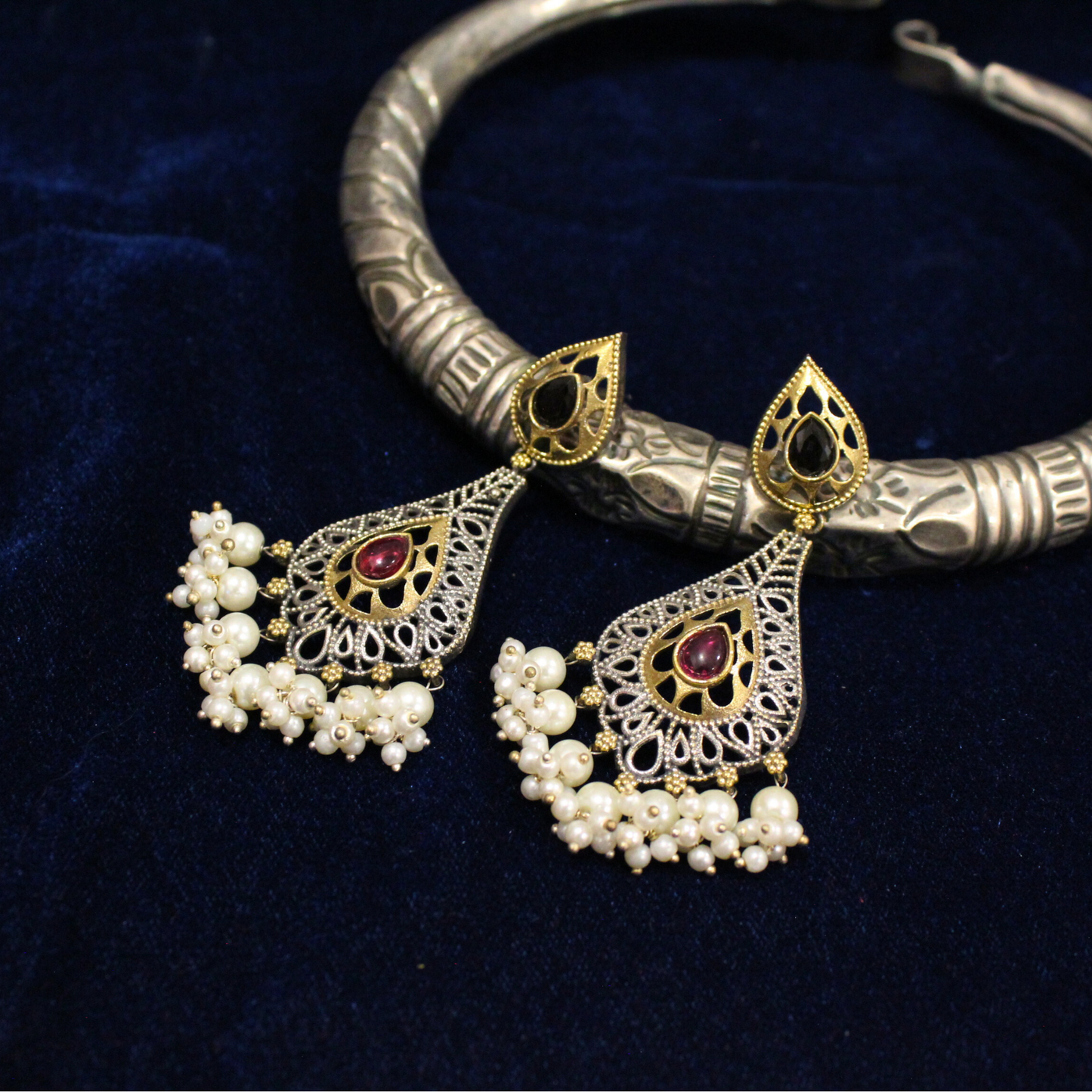 Vintage Jali Tassel Earrings