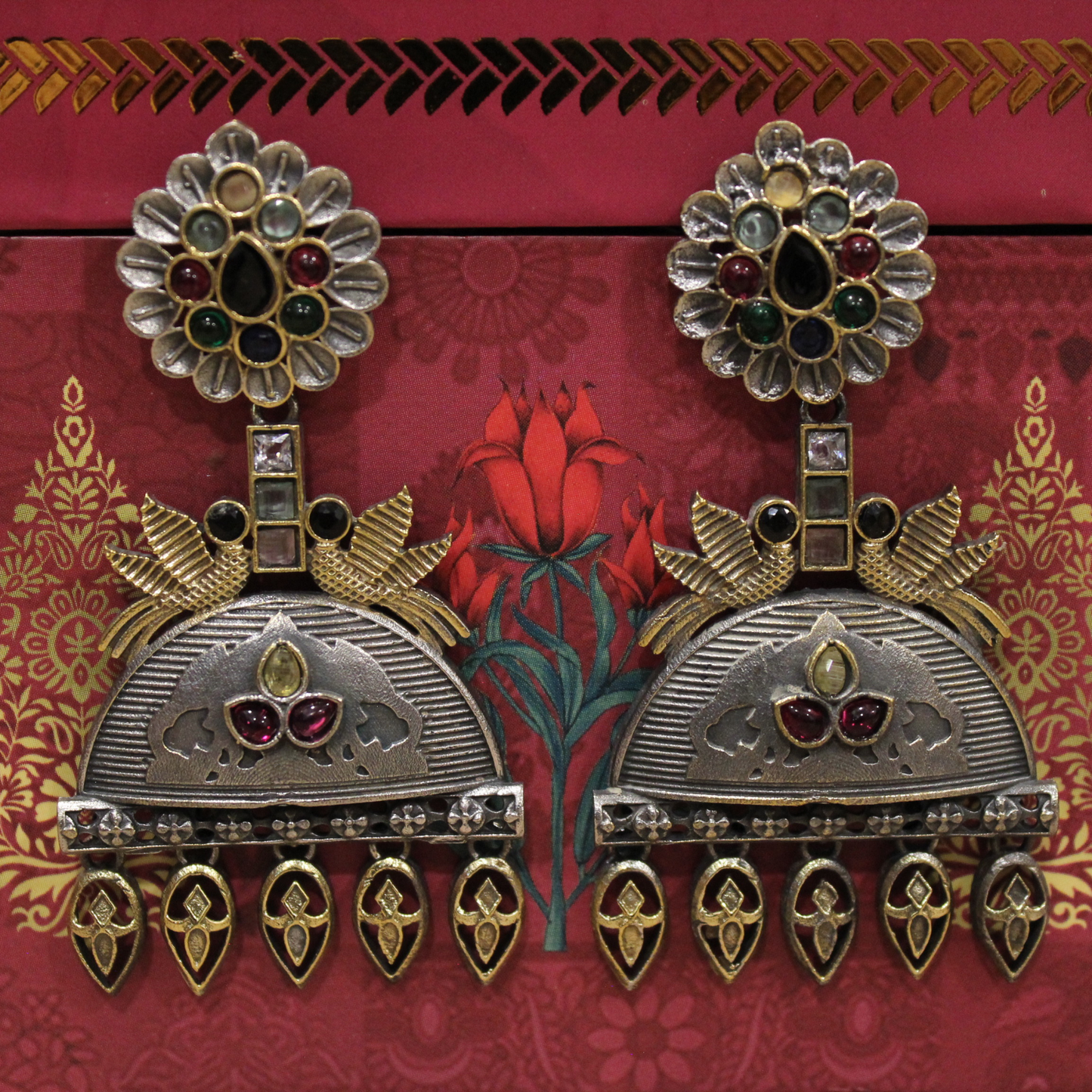 Two-Tone Heritage Bell Jhumkas