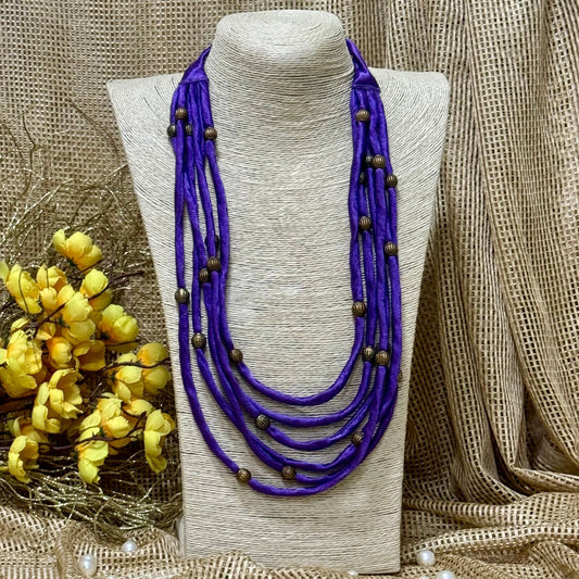 Layered Fabric Beaded Strings in mashru