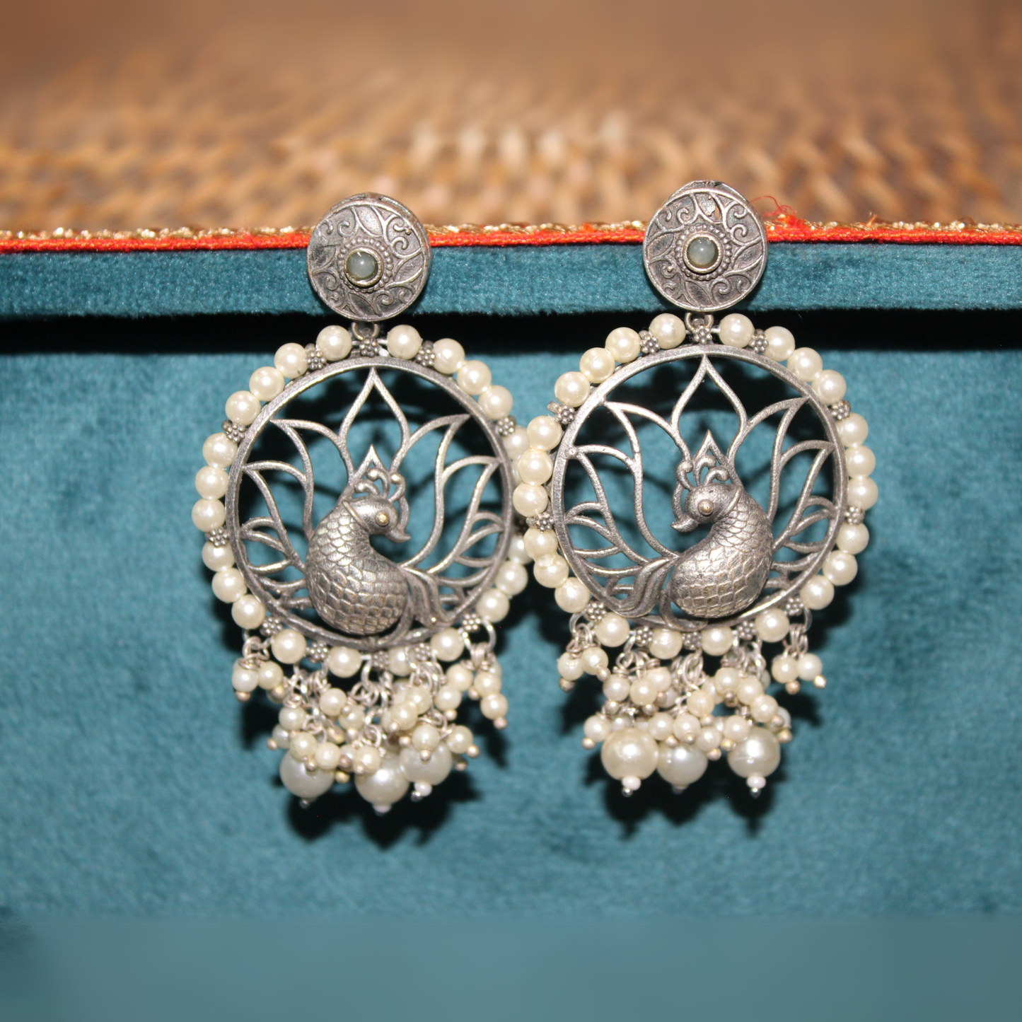 Silva Sutra Peacock Pearl Earrings