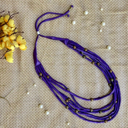 Layered Fabric Beaded Strings in mashru
