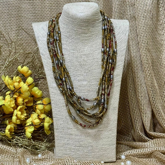 Layered Fabric Beaded Strings in mashru