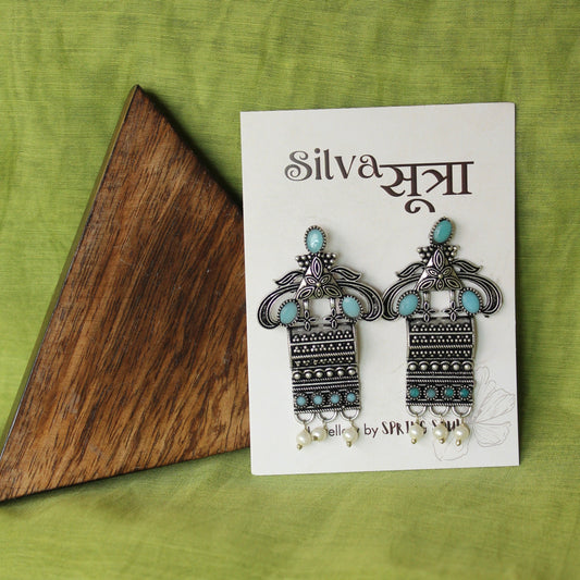 Silva Sutra Teal Stone Tribal Drops