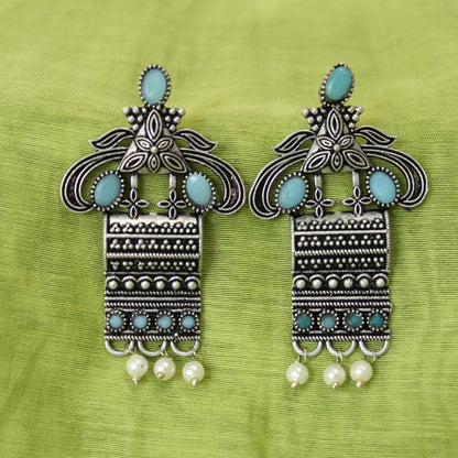 Silva Sutra Teal Stone Tribal Drops