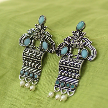Silva Sutra Teal Stone Tribal Drops